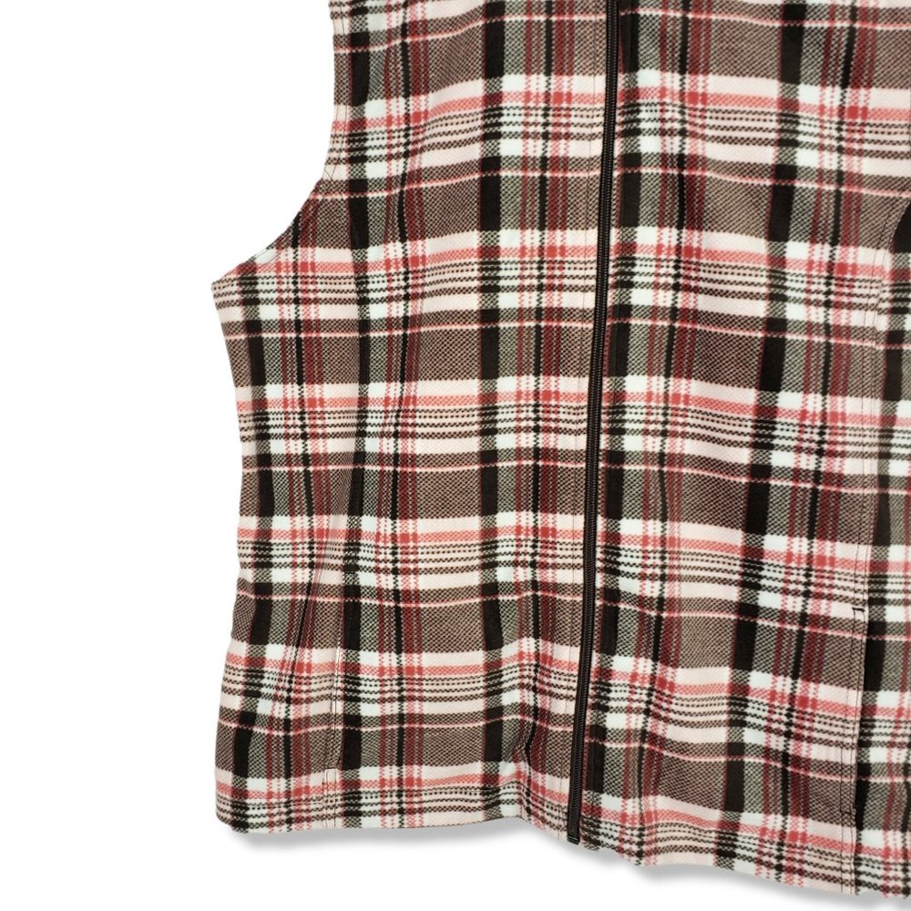 Riders by Lee Light-weight Plaid Fleece Vest Size Large - Picture 3 of 8